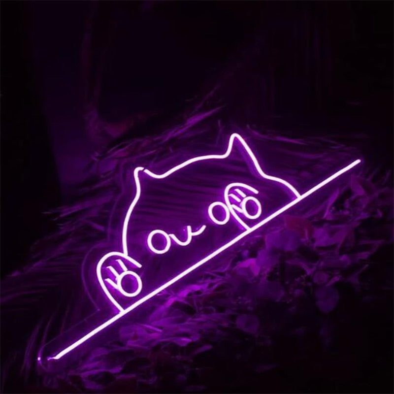 lampara led gato tipo neon