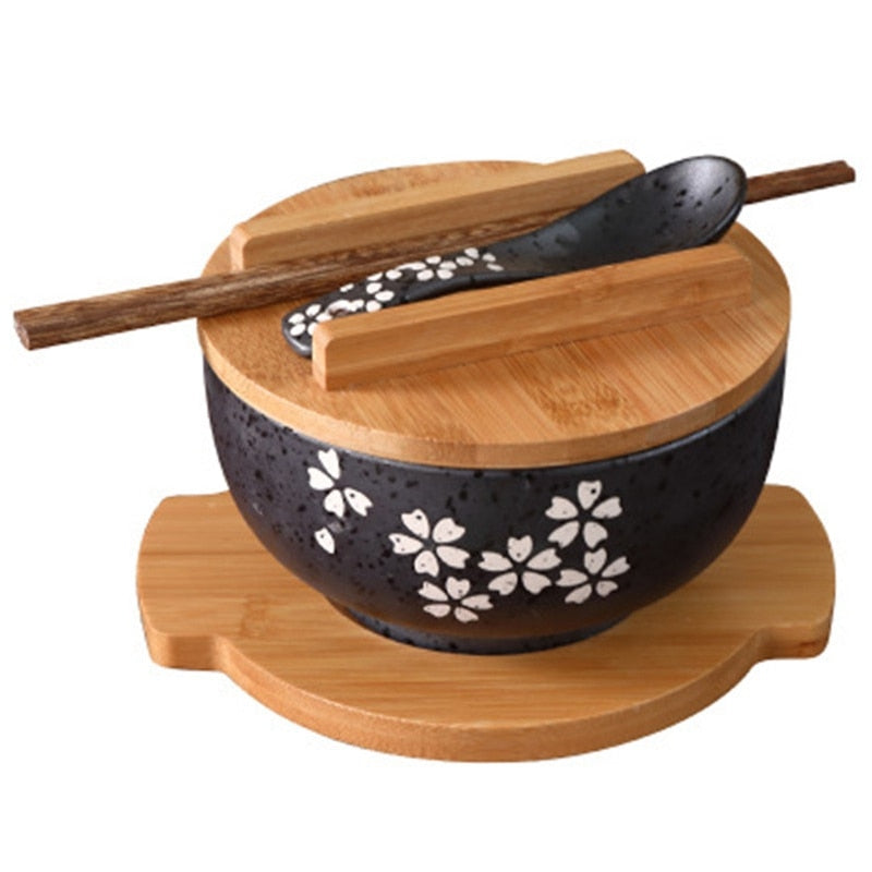 Angoily Cuenco de madera para mezclar ensalada japonés, cuenco de sopa de  fideos japoneses, cuencos de ramen de madera, cuenco para servir para