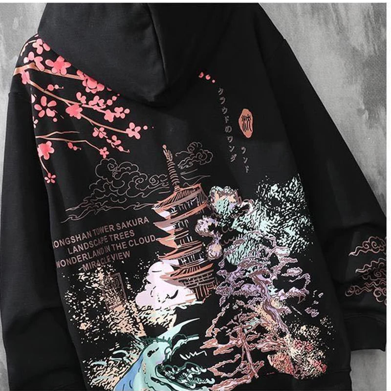 Sudadera con capucha Harajuku Mitake (2 Colores)