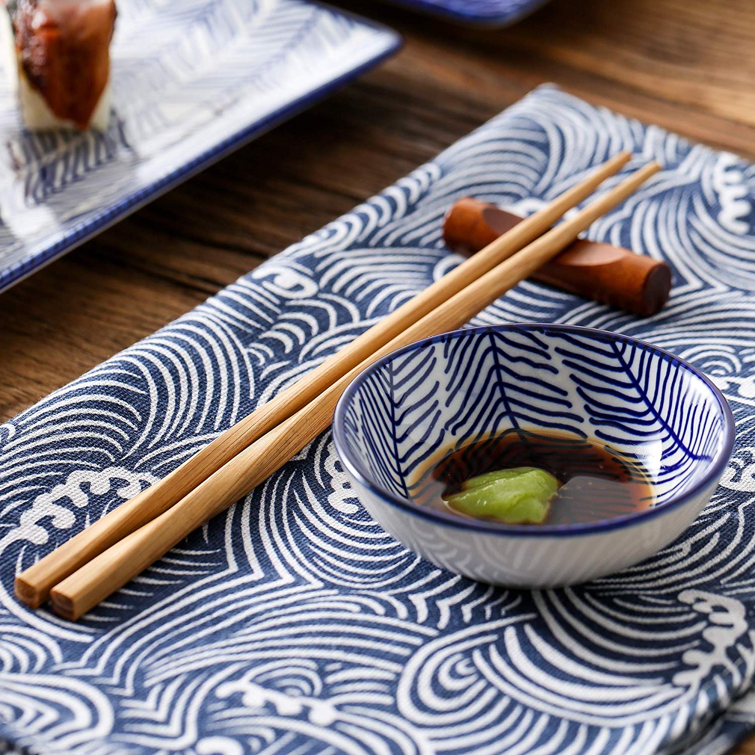 Sushi Plates, Sauce Bowls and Chopsticks Set Ginza – My Japanese Home