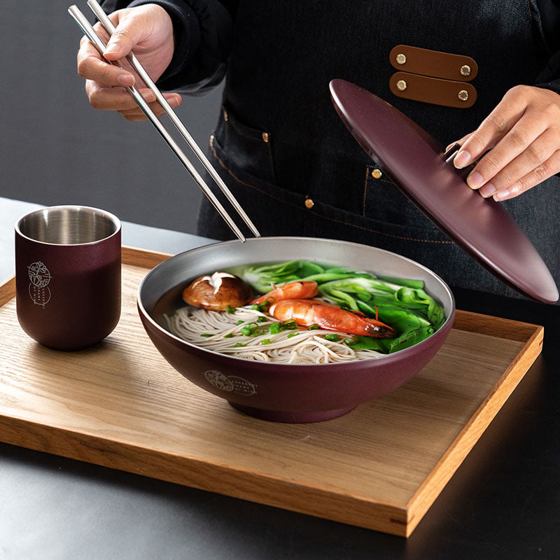 Cuffie Chef Juego de cuencos, 2 cuencos de ramen con palillos, cucharas de  sopa y platillos, cuenco de fideos de ramen de estilo japonés, elegantes