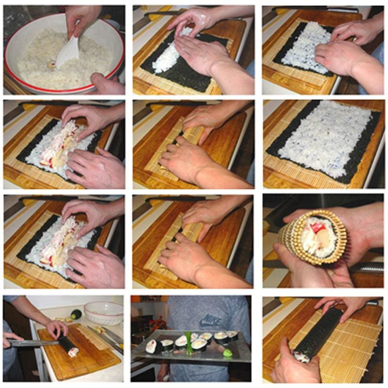 Japanese Style Sushi Roll Maker Bamboo Rolling Roller Mat  Preparation27cmx27cm